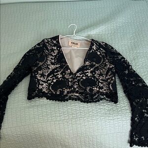 Stone Cold Fox Black Lace Crop Top